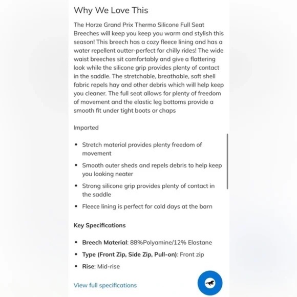 Horze Ladies’ Grand Prix Full-Seat Breech in Thermo Soft Shell - Picture 15 of 16